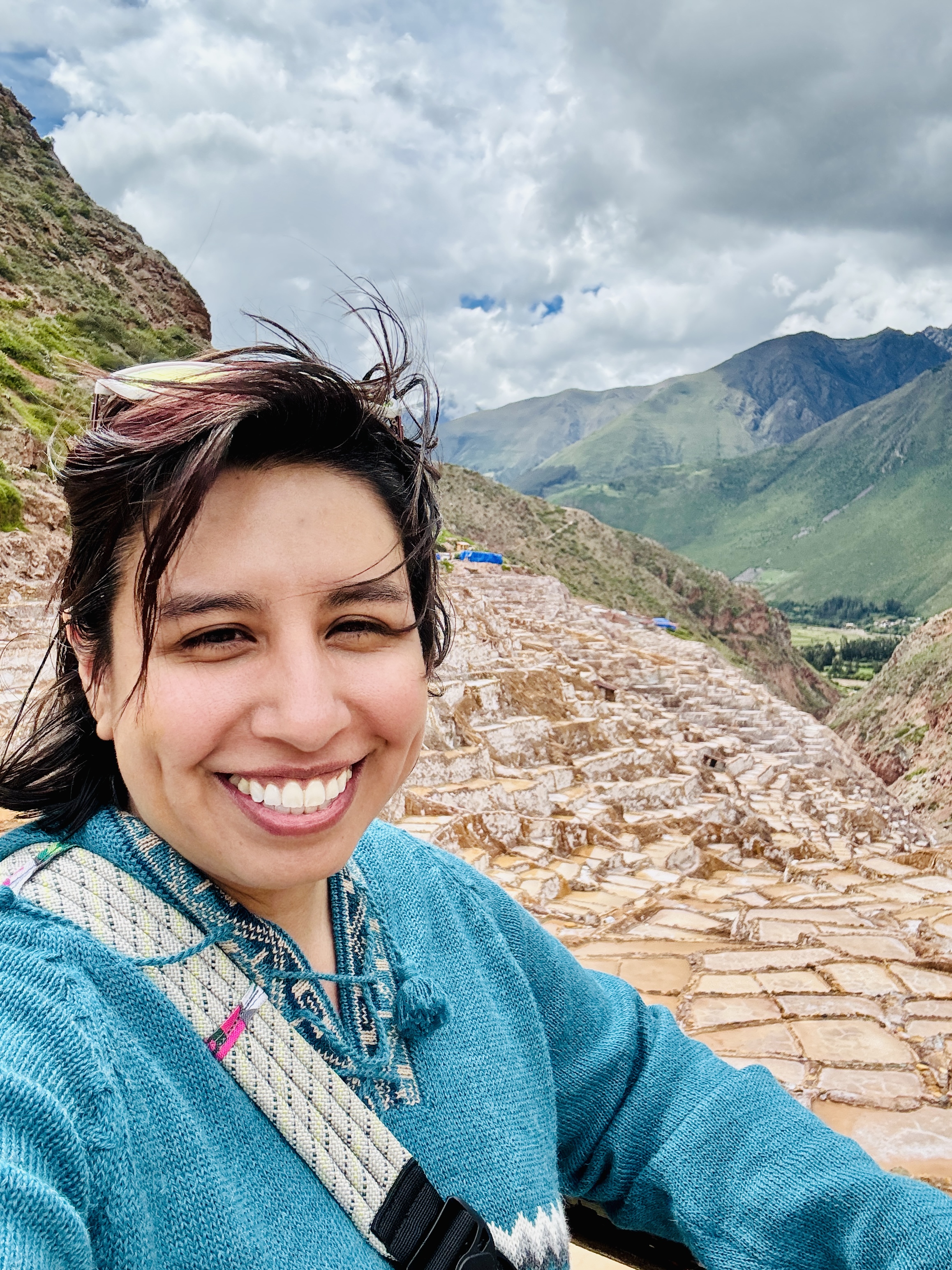 Jessica smiling at Machu Picchu